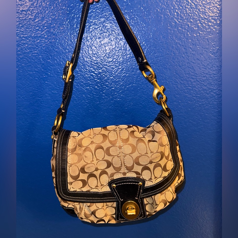 Y2k Coach Signature Canvas Shoulder Bag